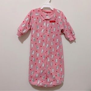 Carter’s🎀 0-9 month Pink Penguin Fleece Sleeper🎀 baby clothes pajamas winter